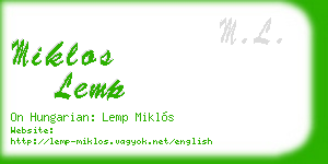 miklos lemp business card